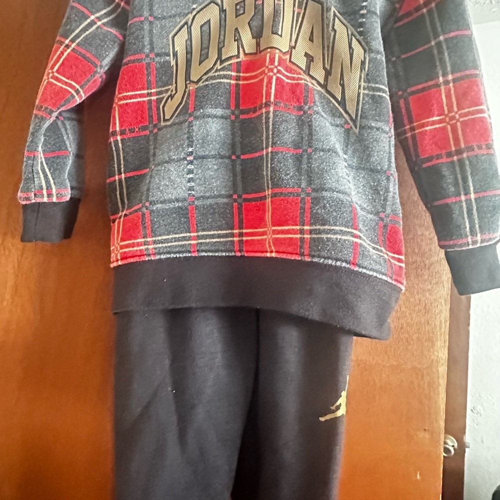 Jordan Red and Black Plaid Hoodie